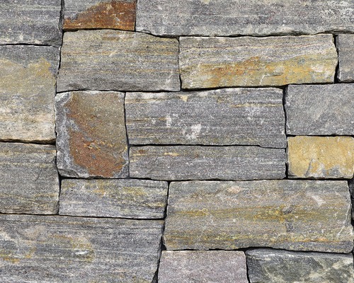Ledgestone veneer with horizontal stacked stone texture