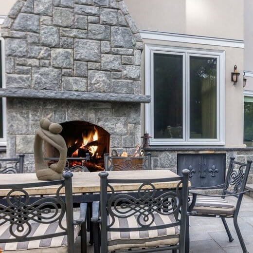 Nantucket Blue Square & Rec Fireplace