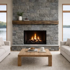Old Chester Granite Ashlar Fireplace LivingRoom
