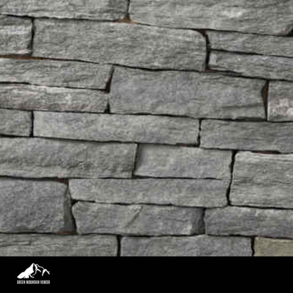 Old Chester Granite Ledge close-up stone image with Green Mountain Veneer logo footer